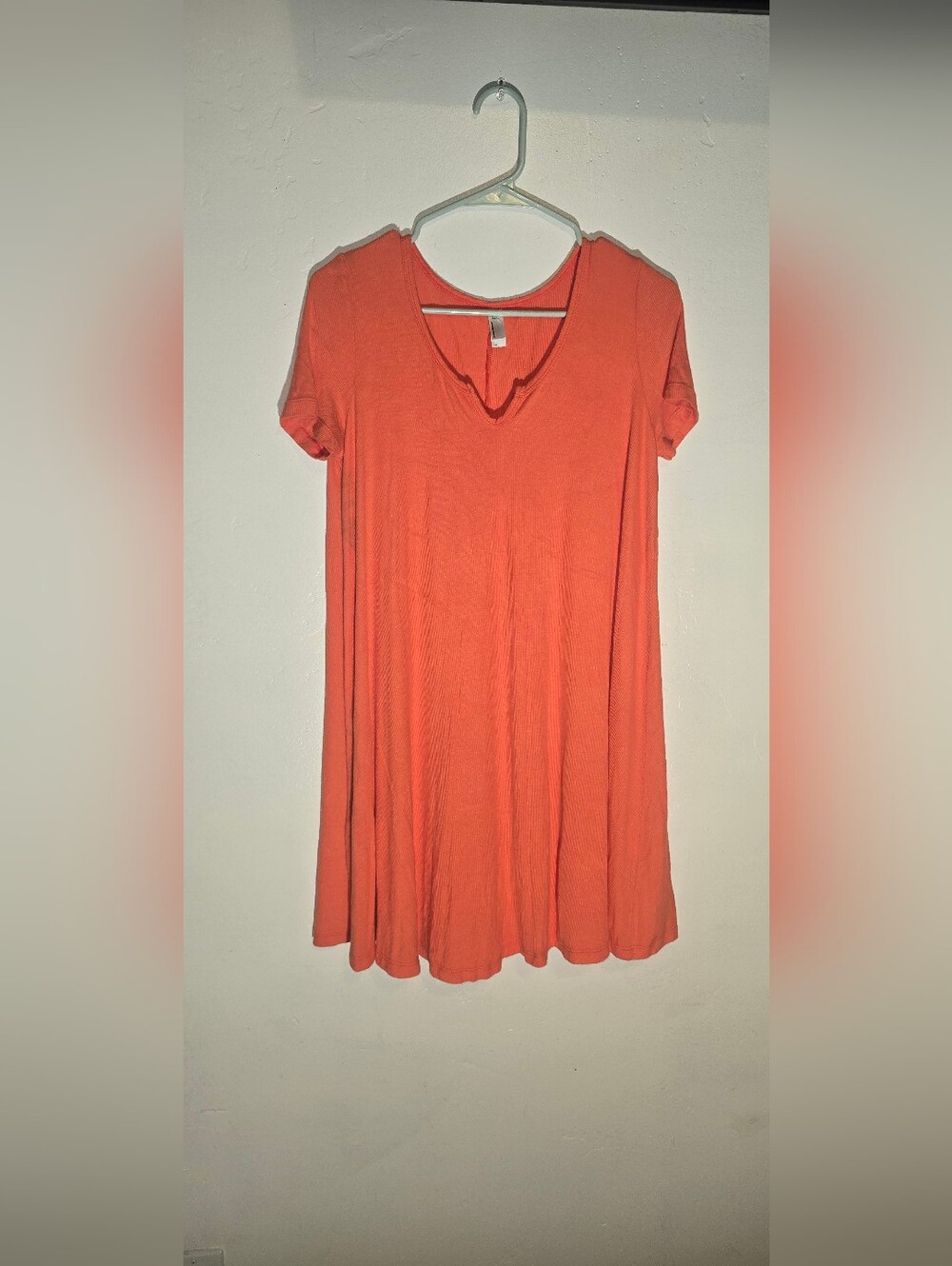 American Apparel Orange Short Sleeve Swing Dress